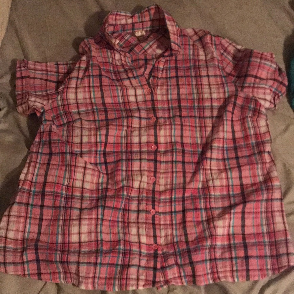 Pink and Blue Plaid Shirt!